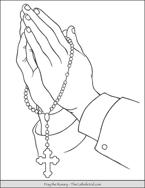 praying hands with rosary beads drawing - backgroundiphonerose