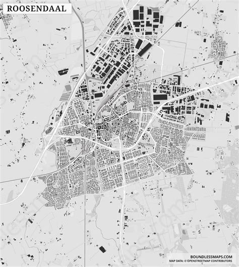 Roosendaal - Figure-ground Vector Map | Boundless Maps