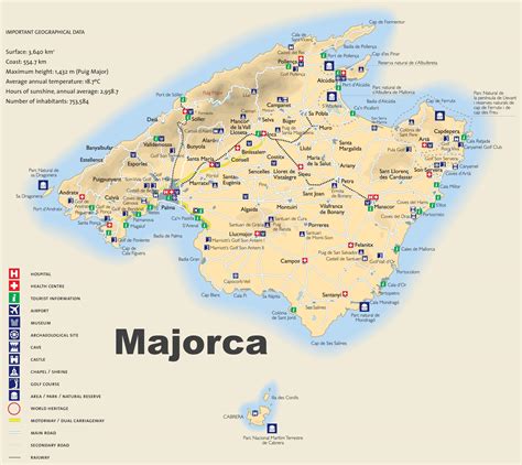 Majorca island map, Spain | Cities and counties on the map