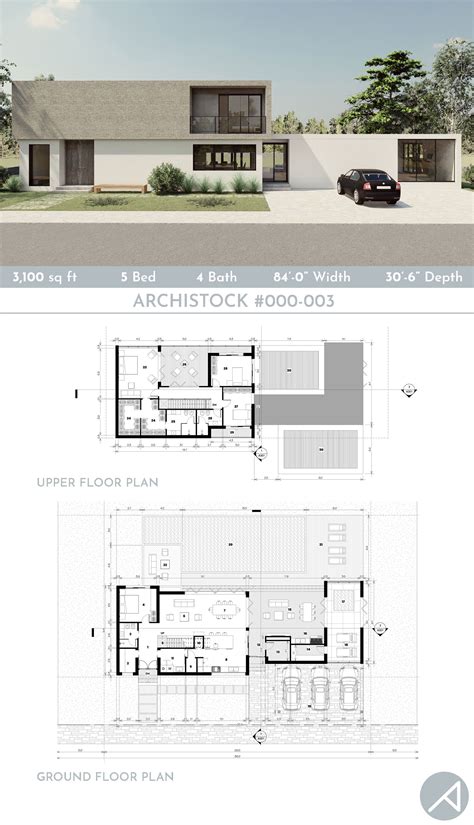 5-Bedroom Modern Minimalist House Plan | Modern minimalist house, Dream ...