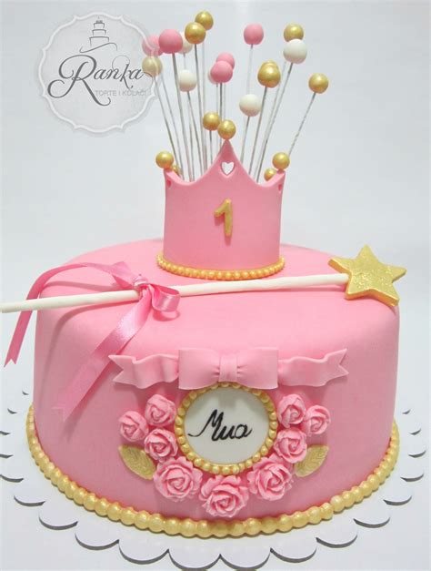 Princess Crown Cake with Gold Decorations