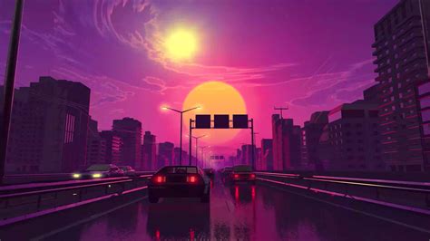 The Drive on the Road at Sunset Live Wallpaper