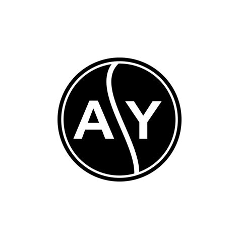 AY letter logo design on black background. AY creative circle letter ...