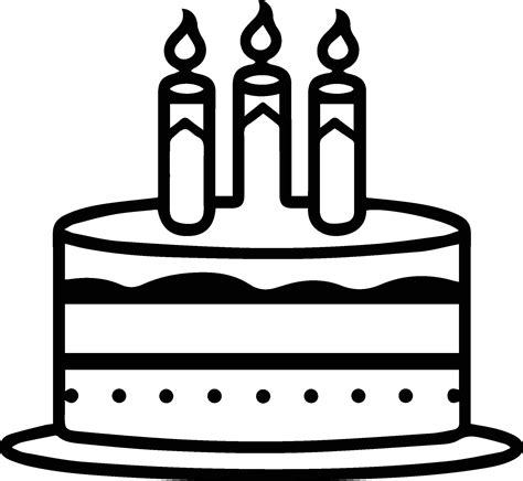 Birthday cake logo in flat line art style 32730596 Vector Art at Vecteezy