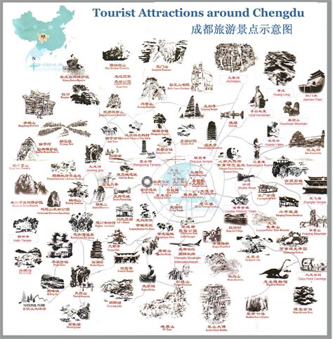 Detailed Map of Places of Interest around Chengdu ? Mt. Qingcheng ...