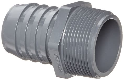 New Adapter Schedule 40 1436 Series PVC Tube Fitting Gray 1-1/2 Barbed ...