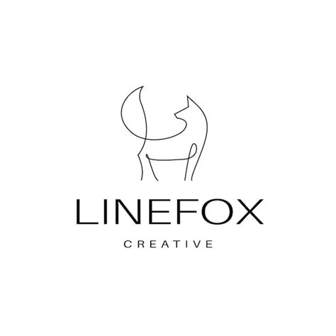 Premium Vector | Fox line art logo