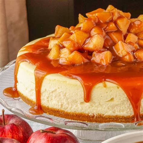 Caramel Apple Cheesecake. Apple, silky cheesecake & caramel sauce