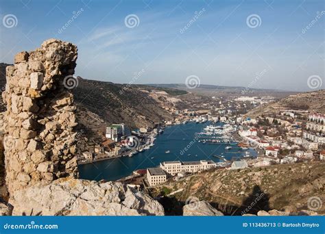 Ruins of Genoese Cembalo Fortress. Balaklava, Crimea Stock Image ...