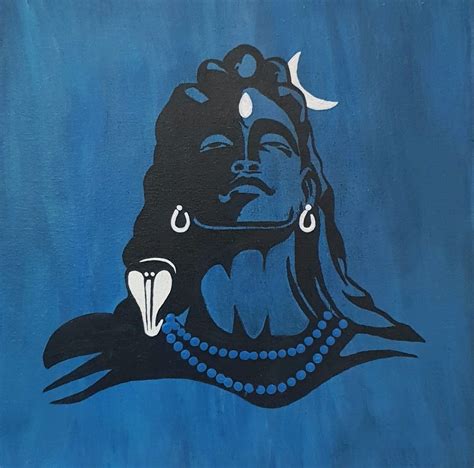 Adiyogi Shiva - Acrylic painting on Canvas | Easy canvas art, Hand ...