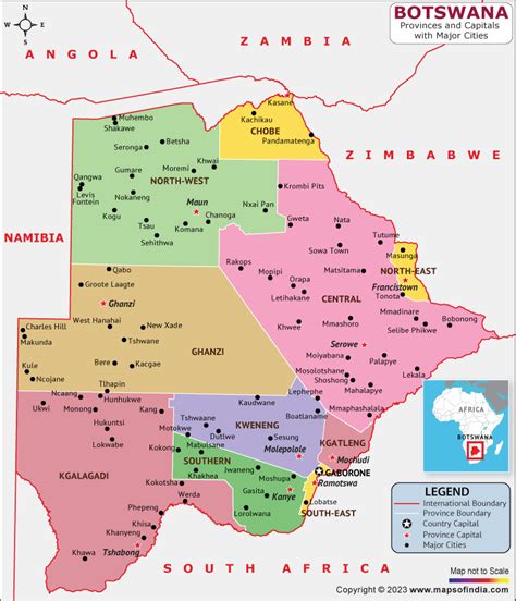 Botswana Map | HD Political Map of Botswana