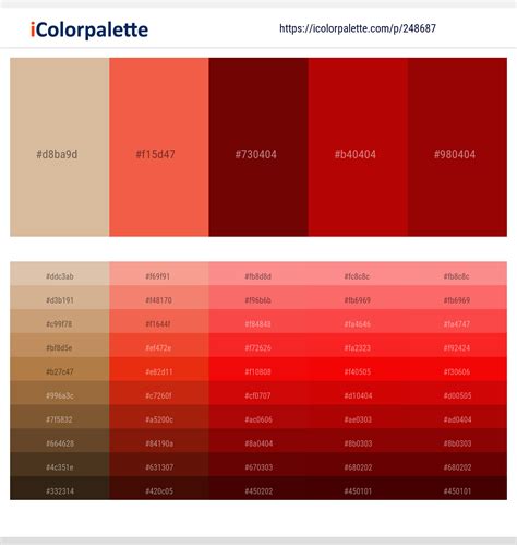 50 Red color palettes | Curated collection of Color Palettes