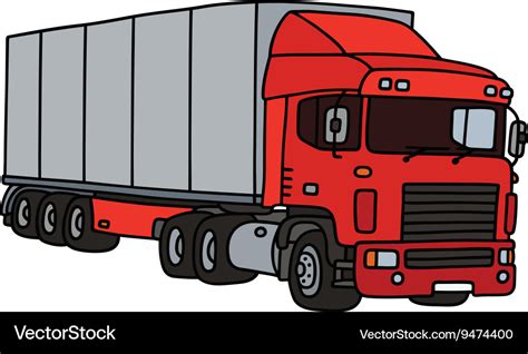 Red semitrailer truck Royalty Free Vector Image