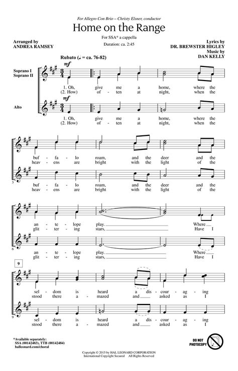 Home On The Range Sheet Music by Andrea Ramsey (SKU: 00142483 ...