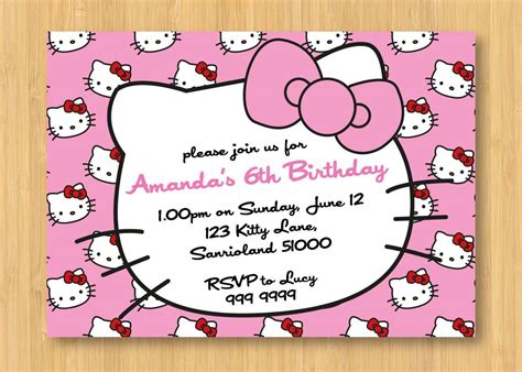 95 Adding Hello Kitty Birthday Invitation Card Template Free With ...