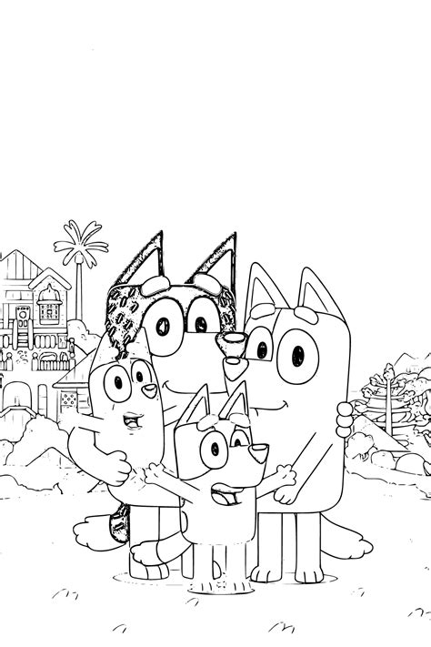 Bluey Coloring Sheets (Bluey, Bingo, Bandit, Chilli) Heeler Family ...