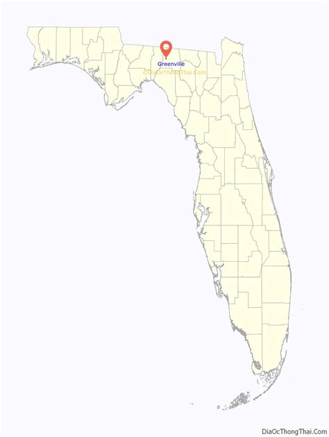 Map of Greenville town, Florida - Thong Thai Real