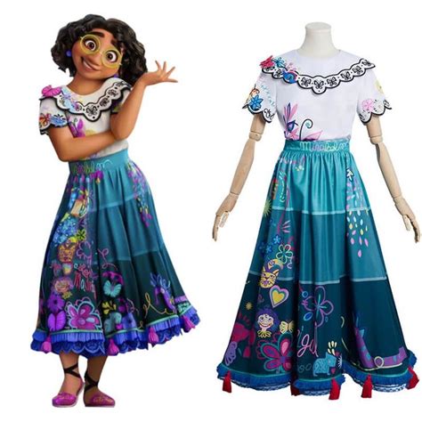 Encanto Cosplay Dress Mirabel Madrigal Costume Princess Magical Outfit ...