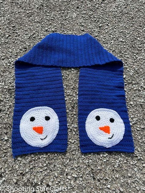 Crochet Snowman Pocket Scarf - Shooting Star Crafts