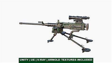 3D model M2 Browning Machine Gun 05 PBR Unity UE V-Ray Textures ...