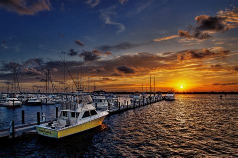 Sunset Over Stuart Marina Florida