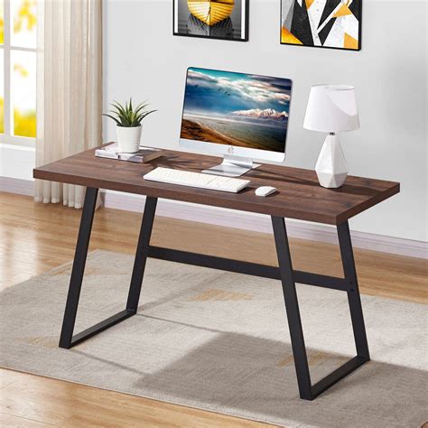 Buy BON AUGURE Computer Desk, Modern Simple Wood Home Office Desk, Wood ...