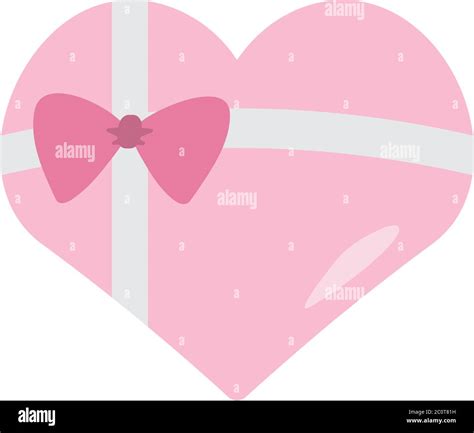 Heart shape gift box graphic design template vector isolated Stock ...