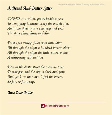 A Bread And Butter Letter Poem by Alice Duer Miller