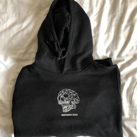 Nicest pull and bear independent bones hoodie in... - Depop