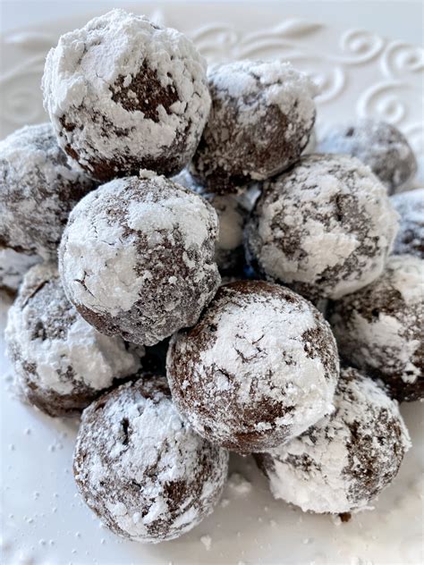 Chocolate Donut Holes with Powdered Sugar - Peanut Butter and Jilly