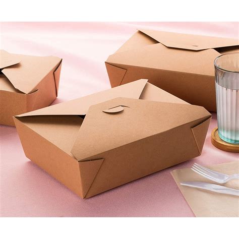 Kraft Paper Take-Out Box - 100-Pack Disposable Food Containers, 71oz ...