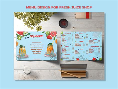 Menu Design for fresh juice shop :: Behance