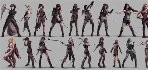 character sheet concept art of female video game | Stable Diffusion