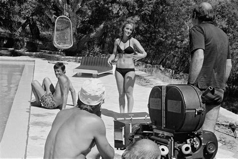 Romy Schneider and Alain Delon on the set of "La piscine" 1969 | Romy ...