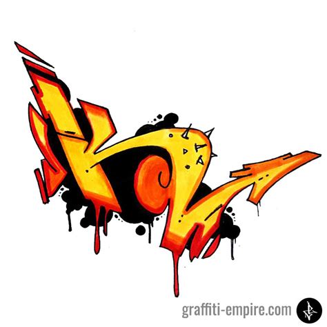 Letter K Graffiti Style