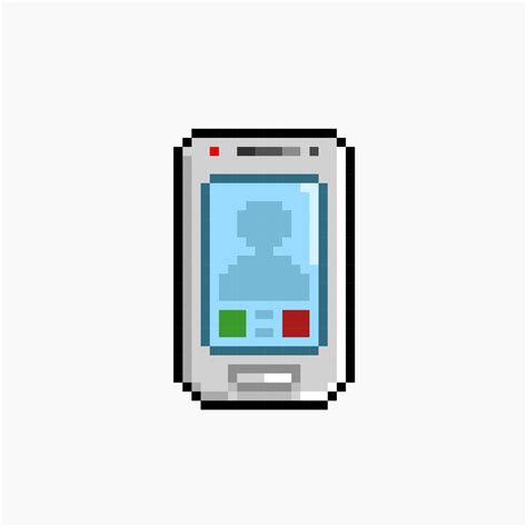 white phone with call screen in pixel art style 21721101 Vector Art at ...