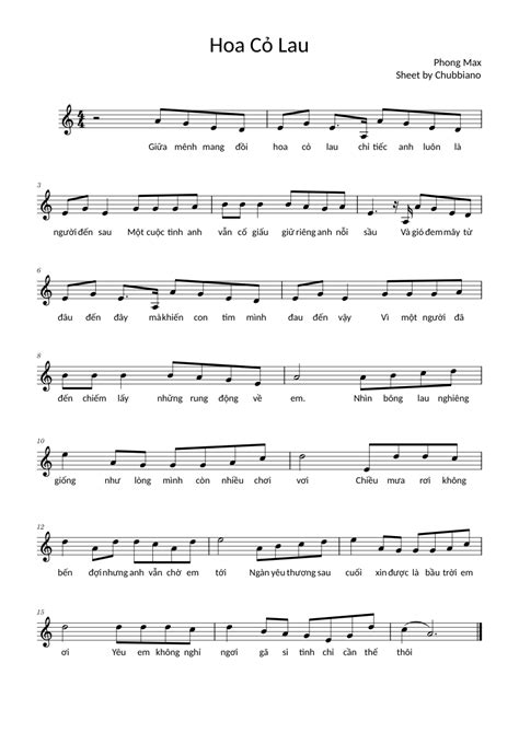 Hoa Cỏ Lau - Phong Max Sheet music for Piano (Solo) Easy | Musescore.com