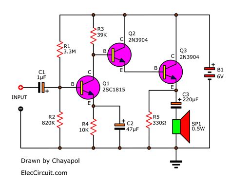 Simple Transistor Amplifier Circuit Diagram