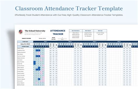 Classroom Attendance Tracker Template - Download in Excel, Google ...