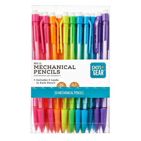 Pen + Gear Mechanical Pencils, 0.7 mm #2 Lead, Multicolor ,50 Count ...