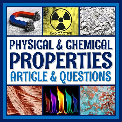 Physical and Chemical Properties of Matter Article and Worksheet ...