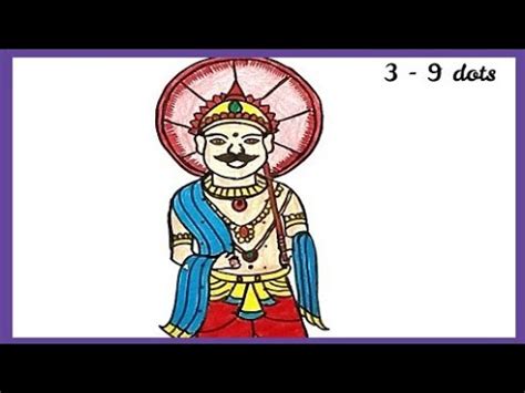 onam maveli pookalam designs outline / king mahabali drawing / how to ...