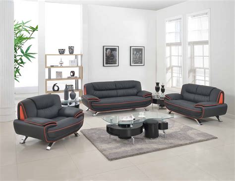 504 Modern Italian Leather Sofa Set Grey - Leather Sofa sets - Living ...