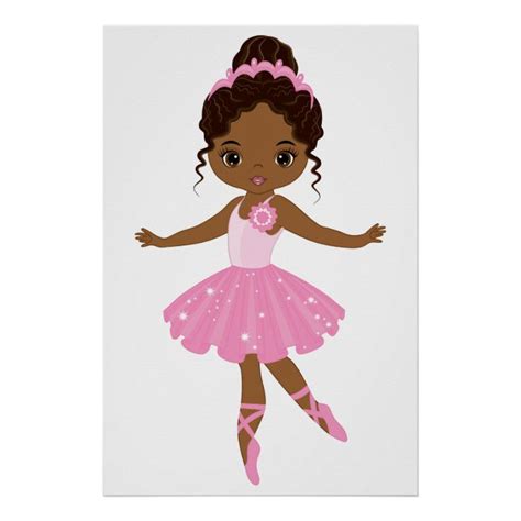 Princess Ballerina Poster | Zazzle | Girl drawing, African american ...