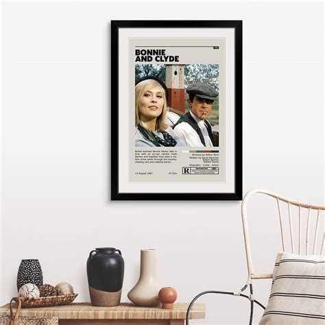 Bonnie and Clyde Retro Vintage Poster Minimalist Movie - Etsy