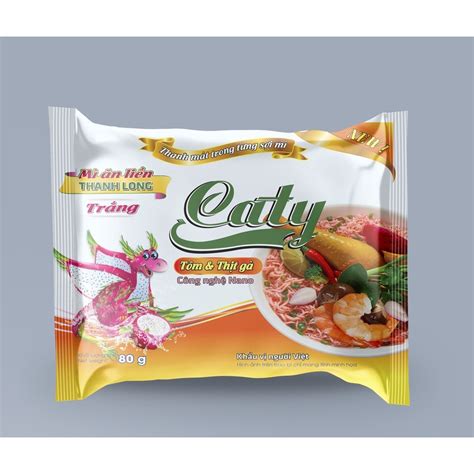 [HÀ NỘI] Mì Thanh Long Đỏ Caty Tôm và Thịt Gà (80g) | Shopee Việt Nam