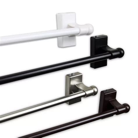 Rod Desyne 7/16" Adjustable 17" to 30" Magnetic Curtain Rod in White ...