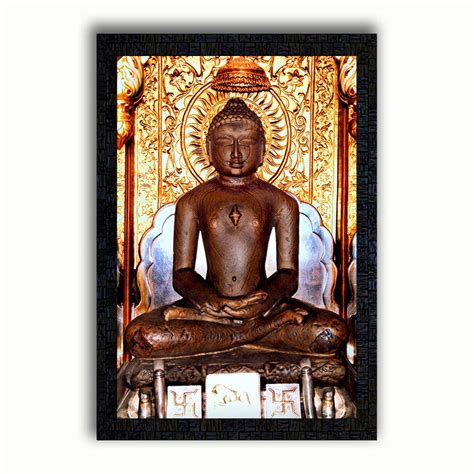 Buy PNF Lord Mahavir Swami Jain God with Wooden Synthetic Frame ...