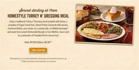 Cracker Barrel Thanksgiving Dinner Menu 2015 & To Go Meals | Heavy.com