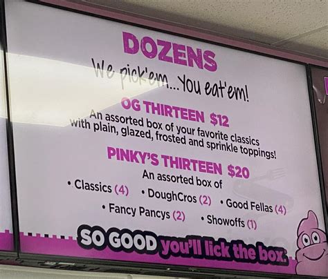 Pinkbox Doughnuts® menu in Las Vegas, Nevada, USA